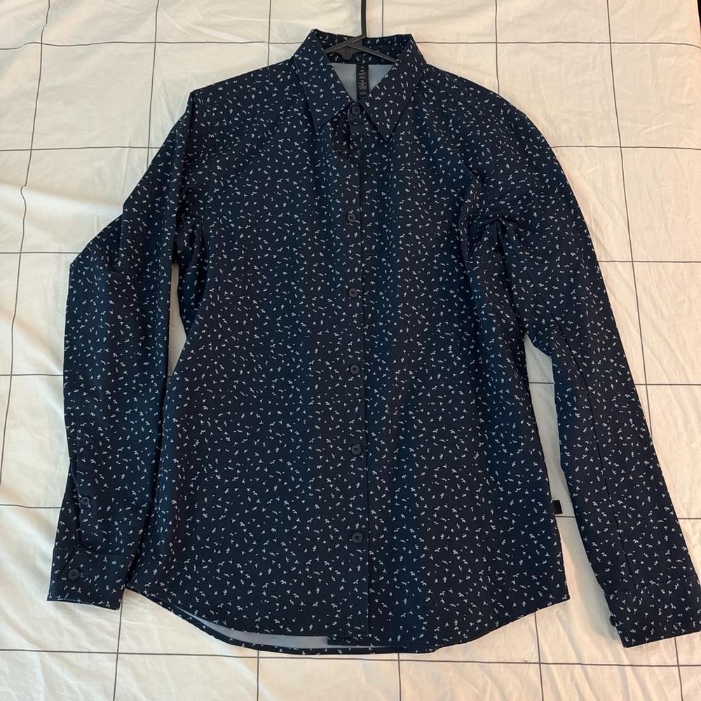 Lululemon Athletica Navy Casual Button Down Shirt